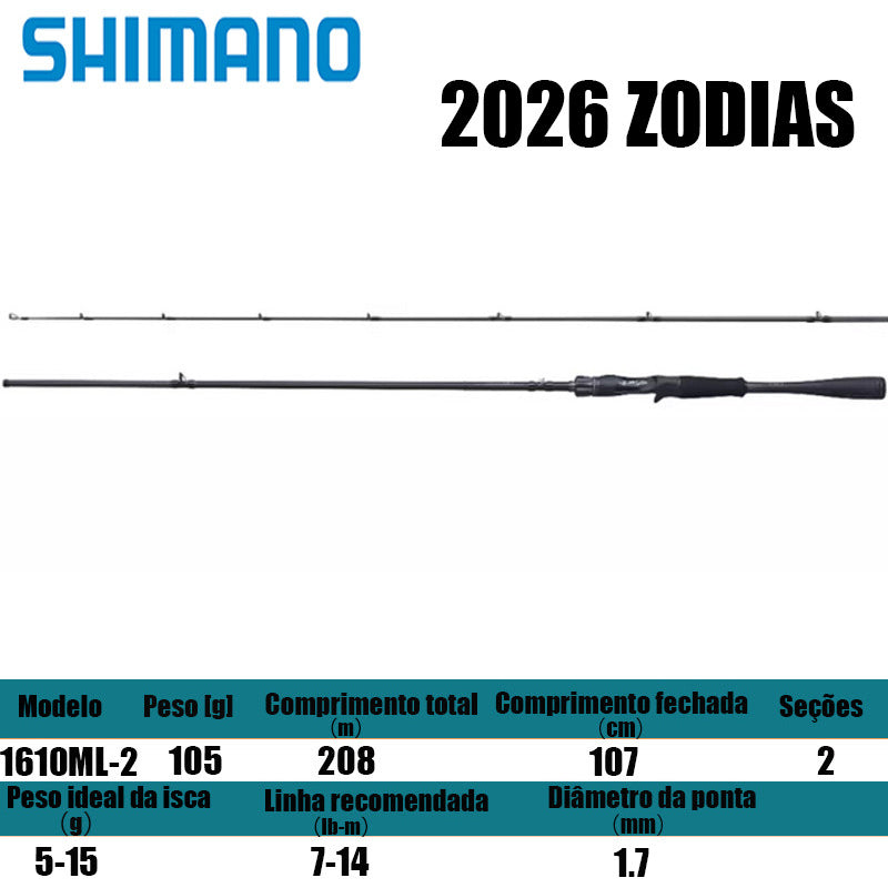 SHIMANO 2026 ZODIAS 1610ML-2 para carretilhas de pesca