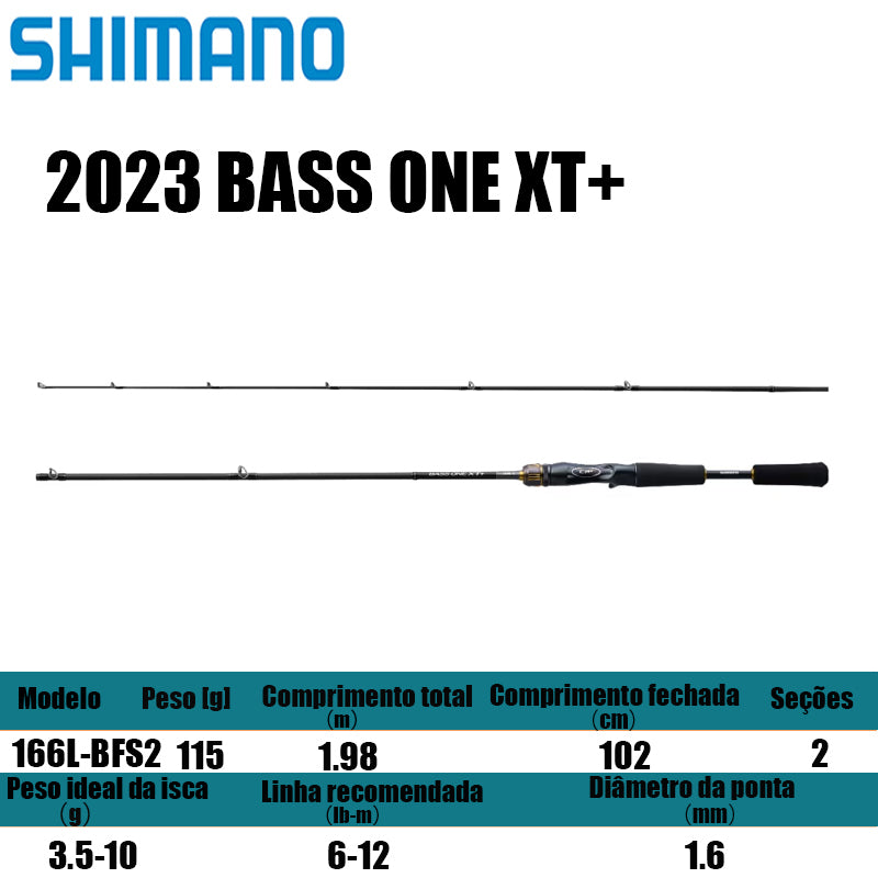 SHIMANO 2023 BASS ONE XT+ 166L-BFS/2 para carretilhas de pesca