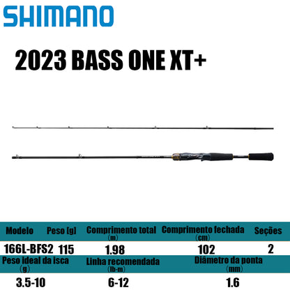 SHIMANO 2023 BASS ONE XT+ 166L-BFS/2 para carretilhas de pesca