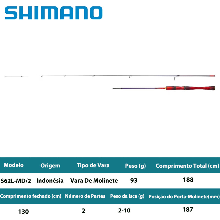 SHIMANO 2026 WORLD SHAULA TECHNICAL EDITION S62L-MD/2 Vara De Molinete