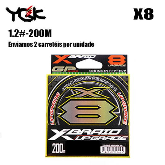YGK X8-BRAID Upgrade  Linha De Pesca PE 200M 1.2 Verde (2 Carretéis)