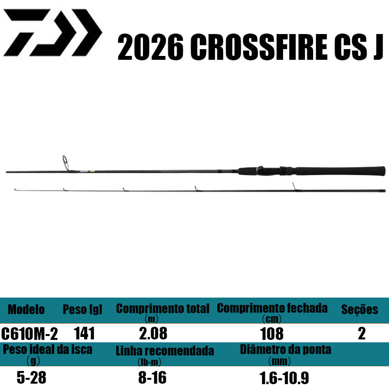 DAIWA 2026 CROSSFIRE CS J C610M-2 para carretilhas de pesca
