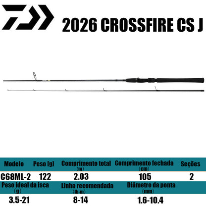 DAIWA 2026 CROSSFIRE CS J C68ML-2 para carretilhas de pesca