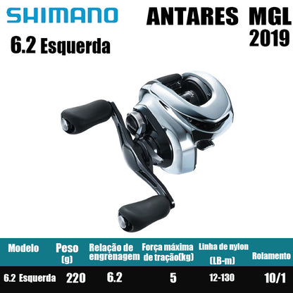 Carretilha de Pesca SHIMANO 2019 ANTARES HG-R HG-L 6.2-L 6.2-R Carretilha Baitcast Peças de Pesca Água Doce Água Salgada.País de origem: Japão