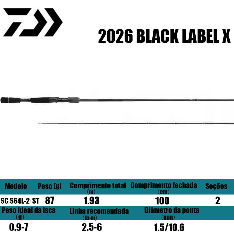 DAIWA 2026 BLACK LABEL X SC S64L-2·ST para molinetes de pesca