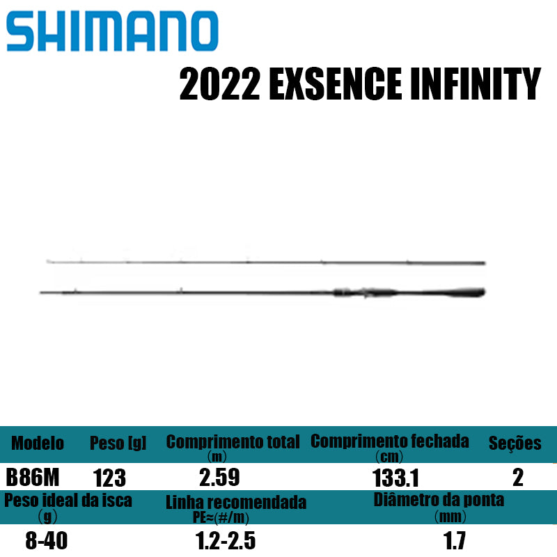 SHIMANO 2022 EXSENCE INFINITY B86M para carretilhas de pesca