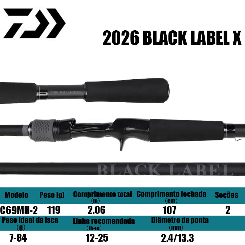 DAIWA 2026 BLACK LABEL X  SC C66L+ -2·BF para carretilhas de pesca