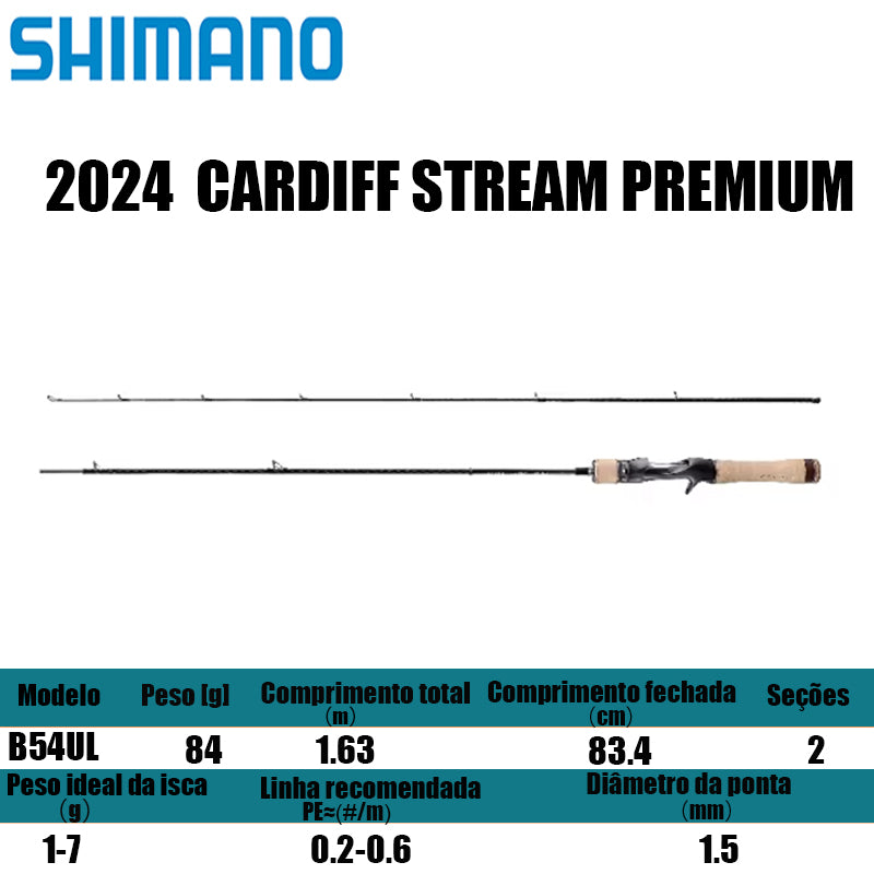 SHIMANO 2024 CARDIFF STREAM PREMIUM B54UL para carretilhas de pesca