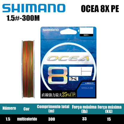 Shimano Ocea 8X PE Linha De Pesca PE 300M Multicolorido (2 Carretéis)