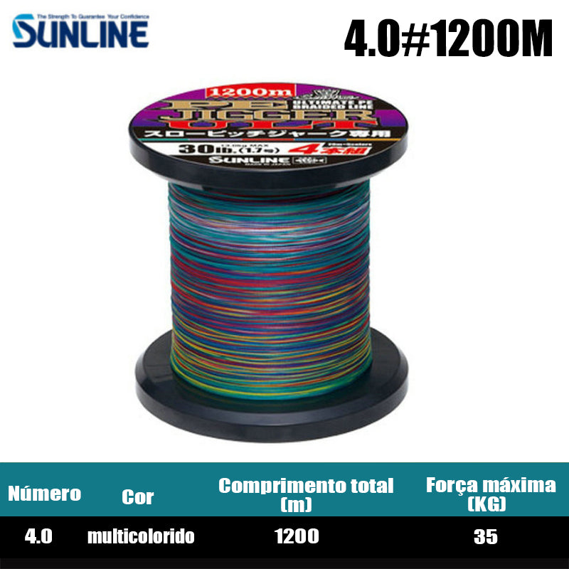 SUNLINE PE JIGGER ULT Linha De Pesca PE 1200M 4.0 Multicolorido (2 Carretéis)