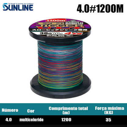 SUNLINE PE JIGGER ULT Linha De Pesca PE 1200M 4.0 Multicolorido (2 Carretéis)