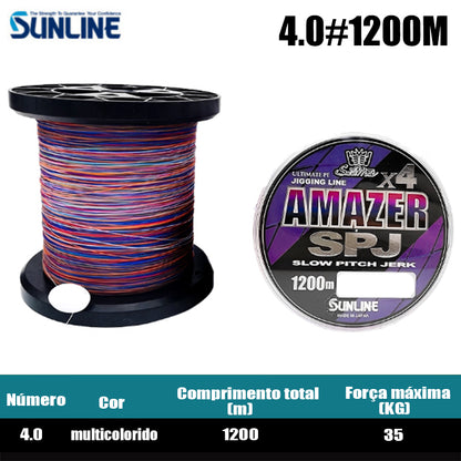 SUNLINE PE JIGGER ULT Linha De Pesca PE 1200M Multicolorido (2 Carretéis)