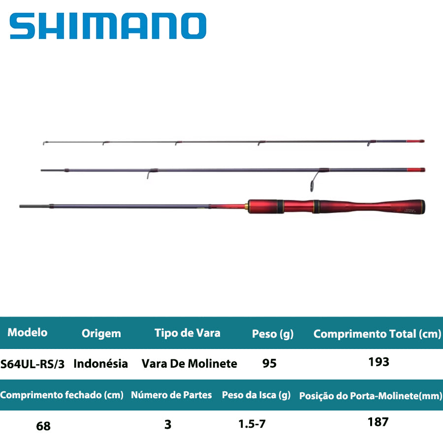 SHIMANO 2024 WORLD SHAULA TECHNICAL EDITION S64UL-RS/3 Vara De Molinete
