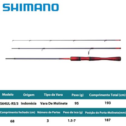 SHIMANO 2024 WORLD SHAULA TECHNICAL EDITION S64UL-RS/3 Vara De Molinete