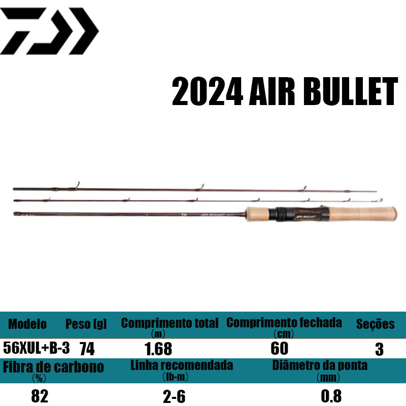 DAIWA 2024 AIR BULLET 56XUL+B-3 para carretilhas de pesca