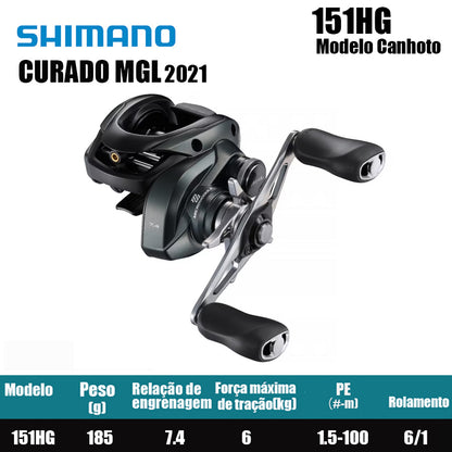 SHIMANO 2021 CURADO MGL 151HG Modelo Canhoto