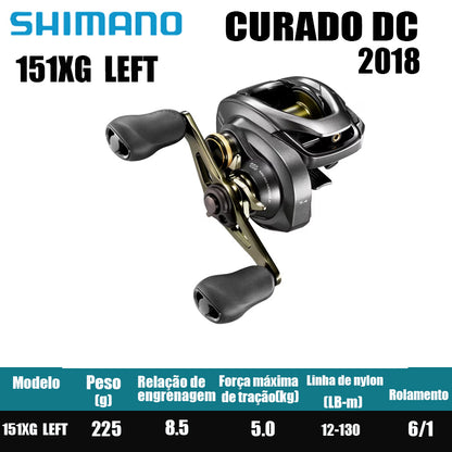 SHIMANO 2018 CURADO DC 150 Peças de pesca Água salgada Água doce Baitcast Reel Fishing Reel Origem: Malásia Luya Long-range Throwing Wheel