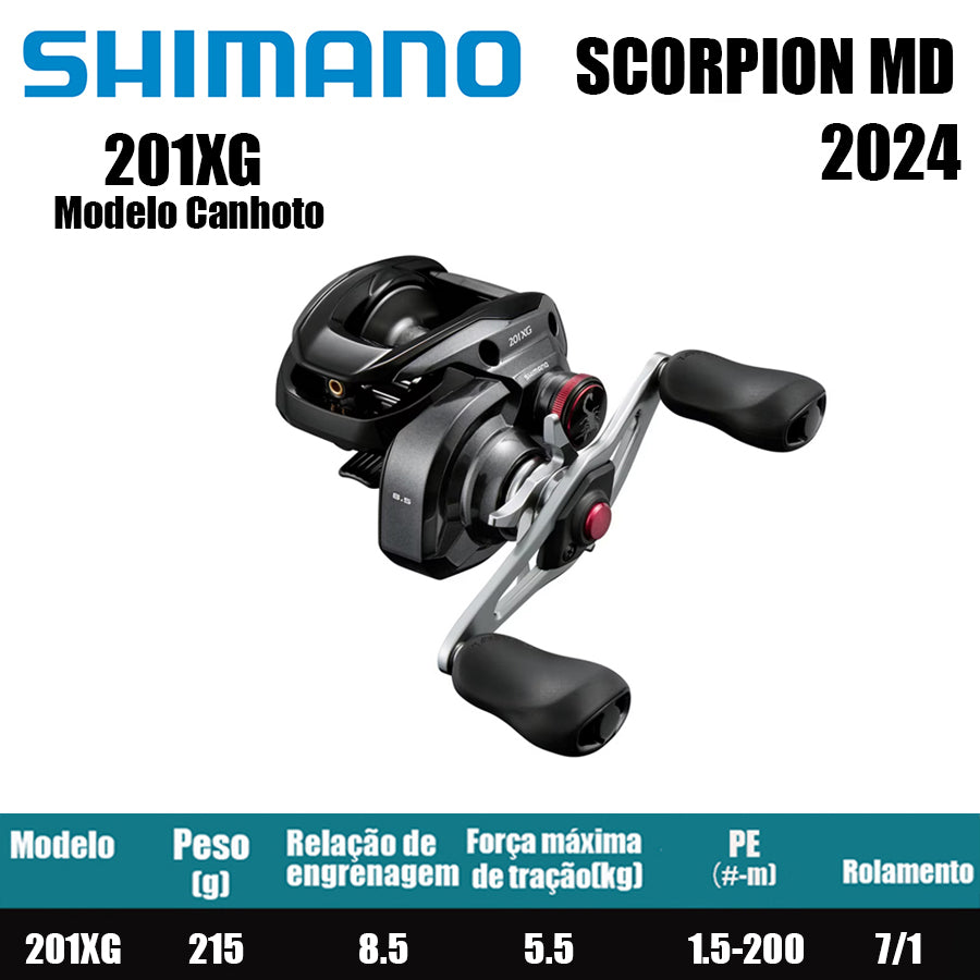 SHIMANO 2024 Scorpion MD 201XG Modelo Canhoto