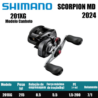SHIMANO 2024 Scorpion MD 201XG Modelo Canhoto