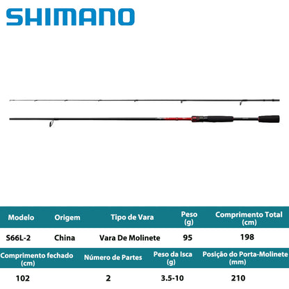 SHIMANO 2026 Majestic+ S66L-2 Vara De Molinete
