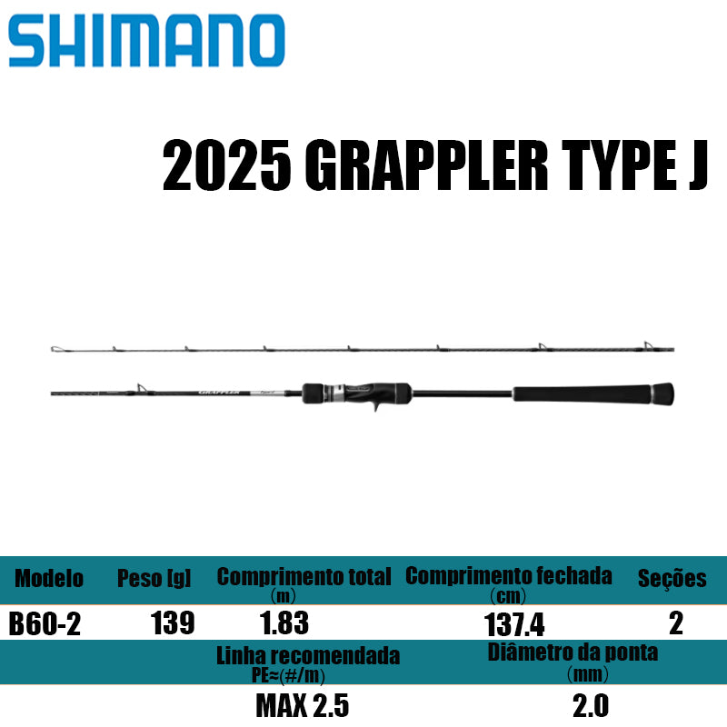SHIMANO 2025 GRAPPLER TYPE J  B60-2 para carretilhas de pesca