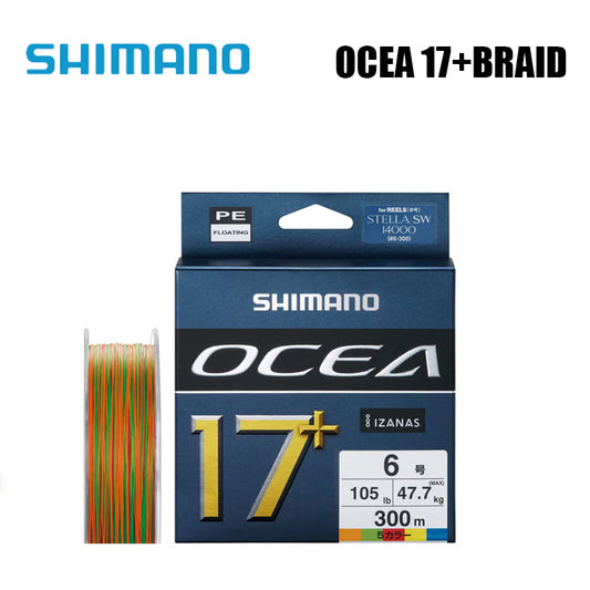 Shimano Ocea17+Braid Linha De Pesca PE 300M multicolorido (2 Carretéis)