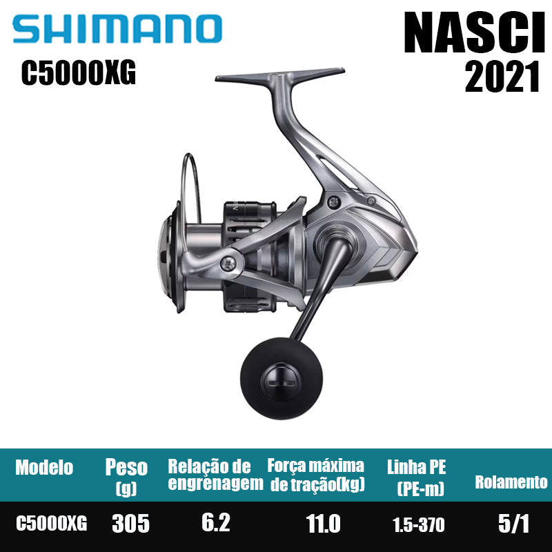 SHIMANO 2021 NASCI carretel de pesca spinning carretel de água doce peças de pesca de água salgada Origem: Malásia