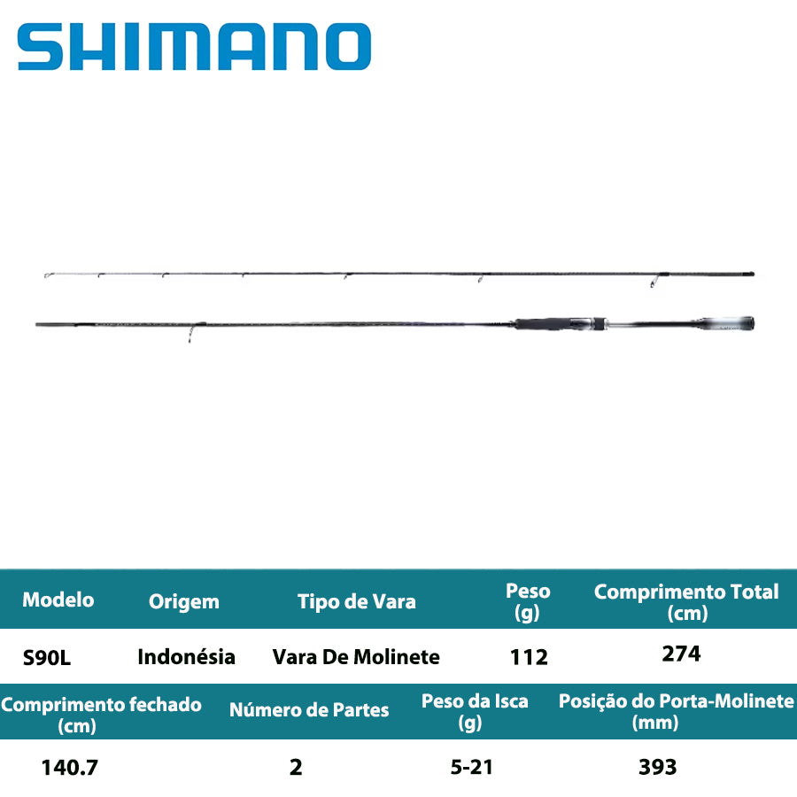 SHIMANO 2020 LUNAMIS S90L Vara De Molinete