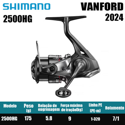 SHIMANO 2024 VANFORD Carretel De Pesca Spinning Carretel De Água Doce Peças De Pesca De Água Salgada Origem: Malásia