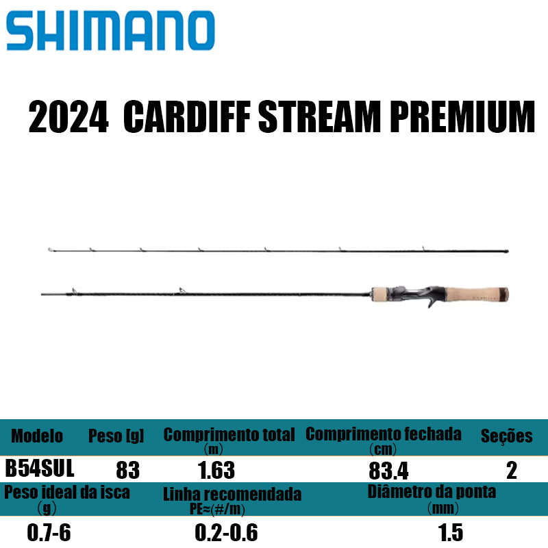 SHIMANO 2024 CARDIFF STREAM PREMIUM B54SUL para carretilhas de pesca