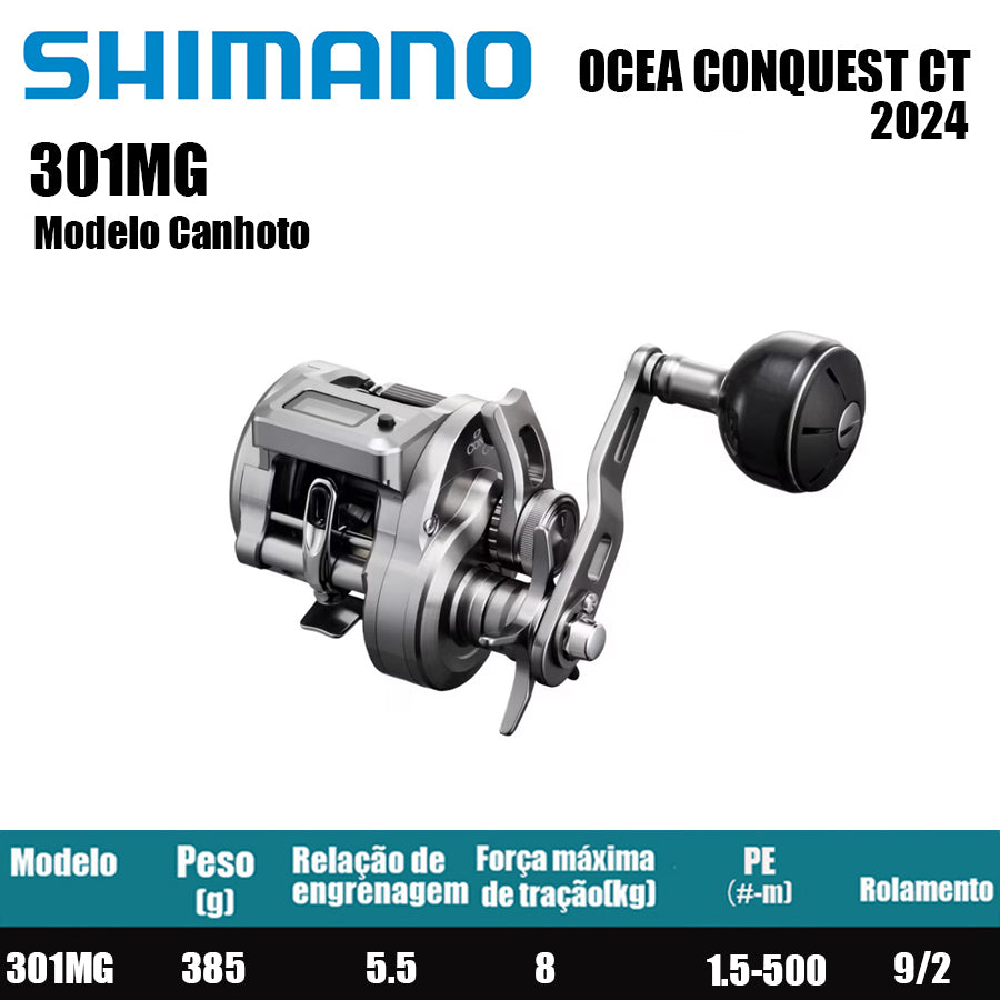 SHIMANO 2024 OCEA CONQUEST CT 301MG Modelo Canhoto