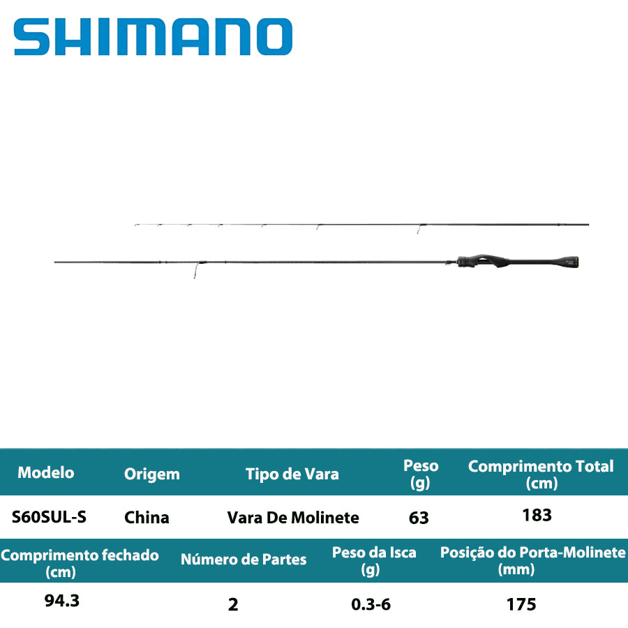 SHIMANO 2021 SOARE XR S60SUL-S  Vara De Molinete