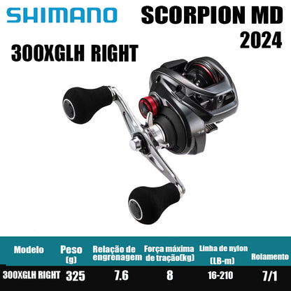 Carretilha De Arremesso SHIMANO 2024 SCORPION MD 300Série, Peça De Reposição Para Pesca Em Água Doce E Salgada. Local De Produção: Malásia.