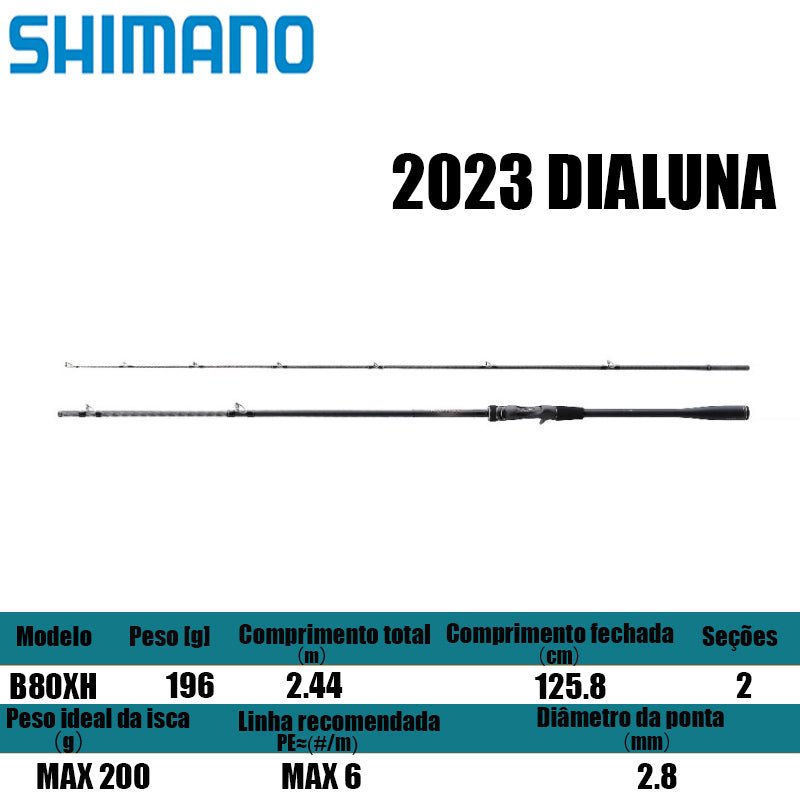 SHIMANO 2023 DIALUNA B80XH para carretilhas de pesca