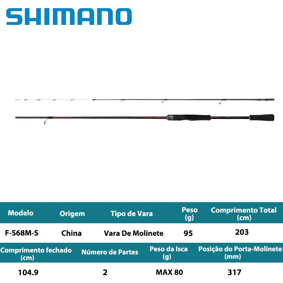 SHIMANO 2024 SEPHIA SS TIP EGING R-S68M-S Vara De Molinete
