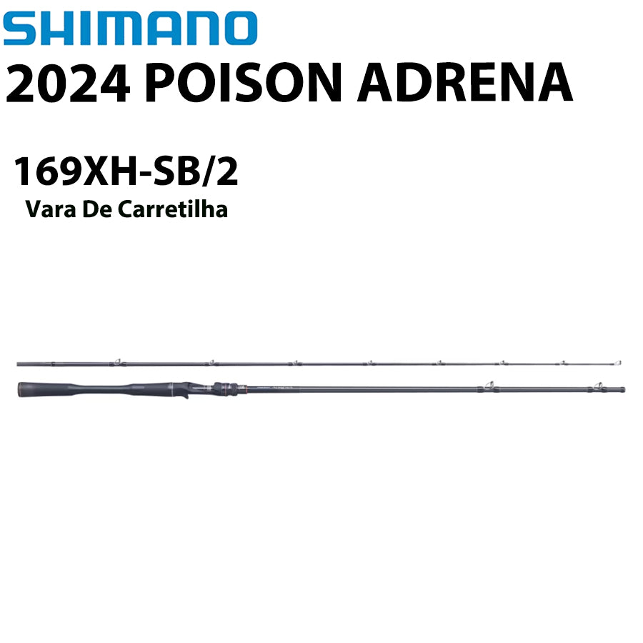 SHIMANO 2024 POISON ADRENA 169XH-SB/2 Vara De Carretilha