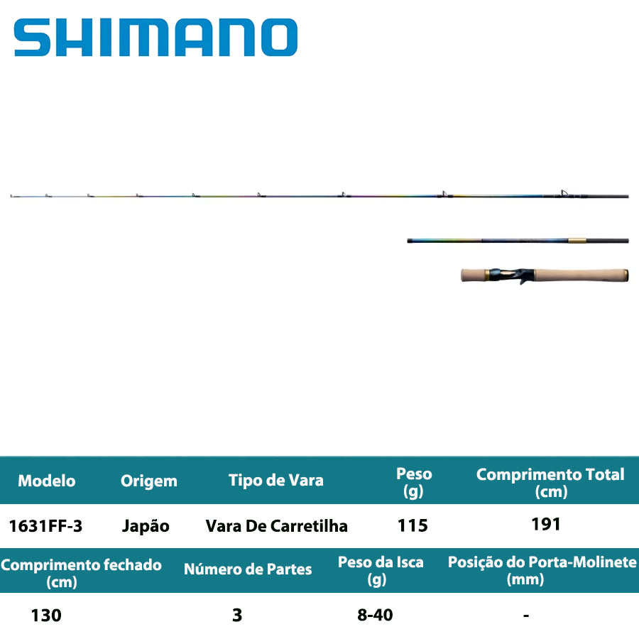 SHIMANO 2025 WORLD SHAULA LIMITED 1631FF-3 Vara De Carretilha