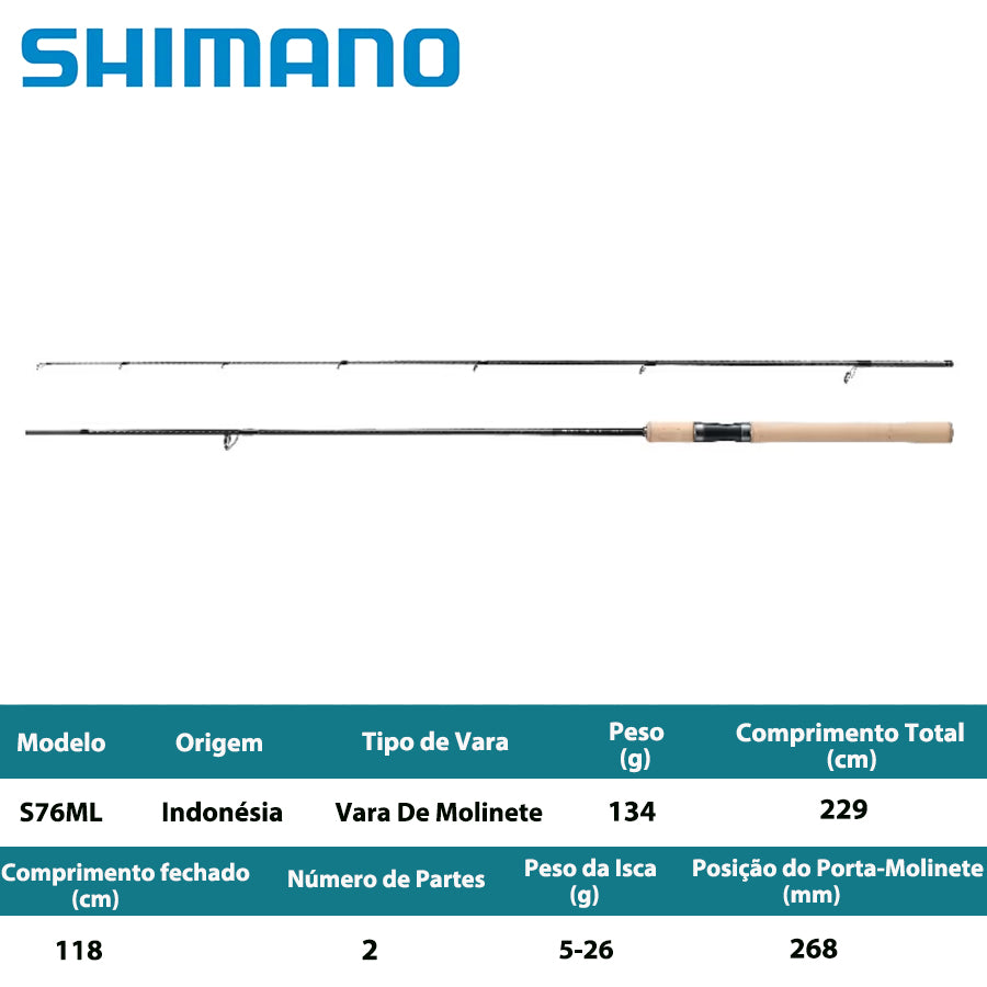 SHIMANO 2024 TROUT ONE NS S76ML Vara De Molinete