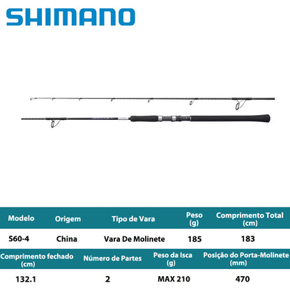 SHIMANO 2021 GRAPPLER BB TYPE J S60-4 Vara De Molinete