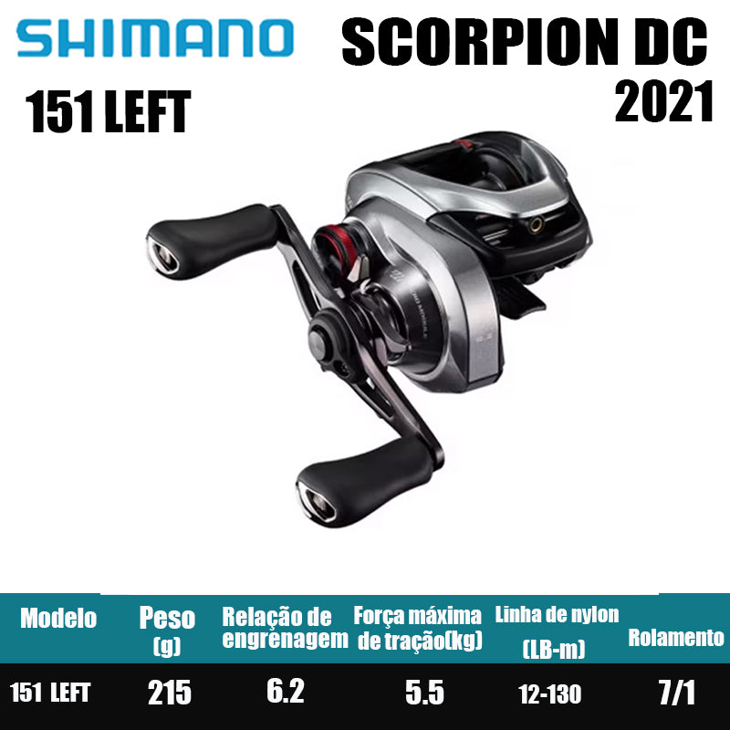 SHIMANO 2021 SCORPION DC 150 Peças de pesca Água salgada Água doce Baitcast Reel Fishing Reel Origem: Malásia Luya Long-range Throwing Wheel