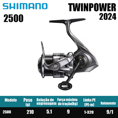 SHIMANO 2024 TWINPOWER carretel de pesca bobina giratória de água doce peças de pesca de água salgada Origem: Japão