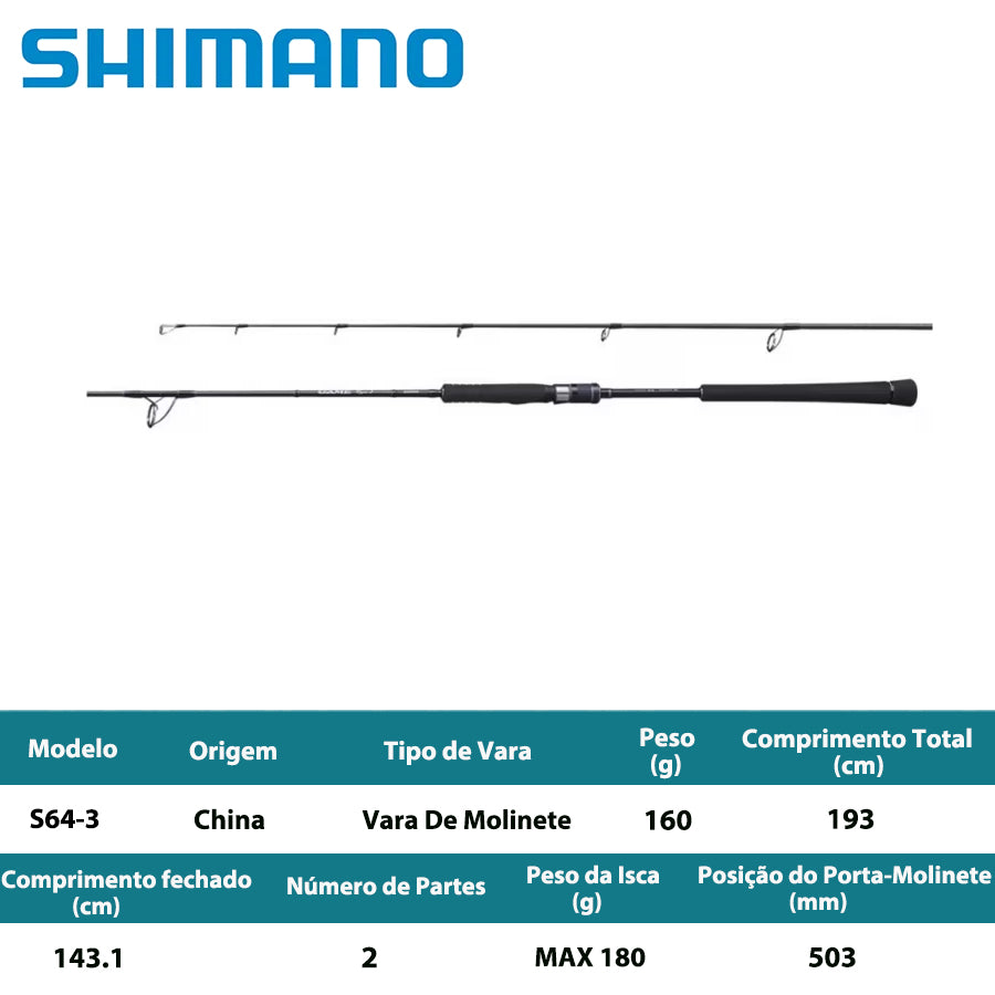SHIMANO 2020 GAME TYPE J S64-3 Vara De Molinete