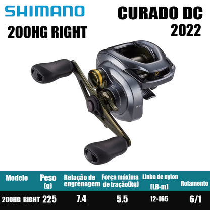 SHIMANO 2022 CURADO DC 200 Peças de pesca Água salgada Água doce Baitcast Reel Fishing Reel Origem: Malásia Luya Long-range Throwing Wheel
