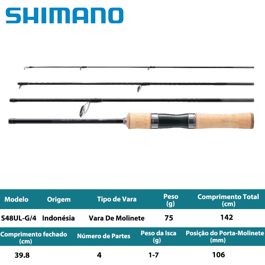 SHIMANO 2024 TROUT ONE NS S48UL-G/4 Vara De Molinete