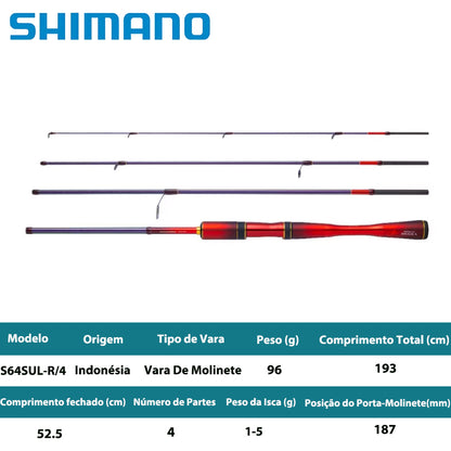 SHIMANO 2026 WORLD SHAULA TECHNICAL EDITION S64SUL-R/4 Vara De Molinete