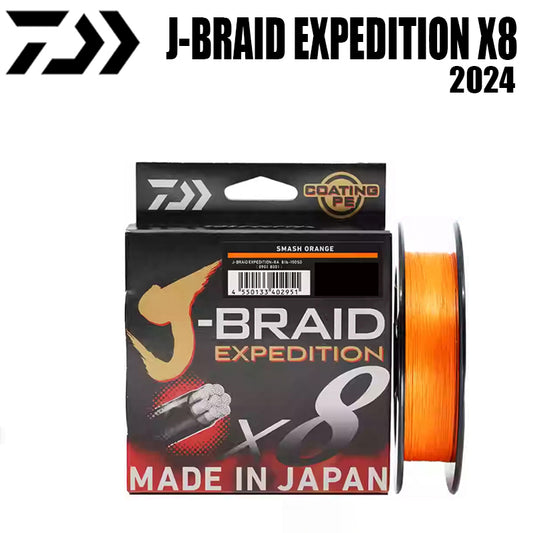 2024 J BRAID X8 EXPEDITION Linha De Pesca PE 150M Laranja(2 Carretéis)