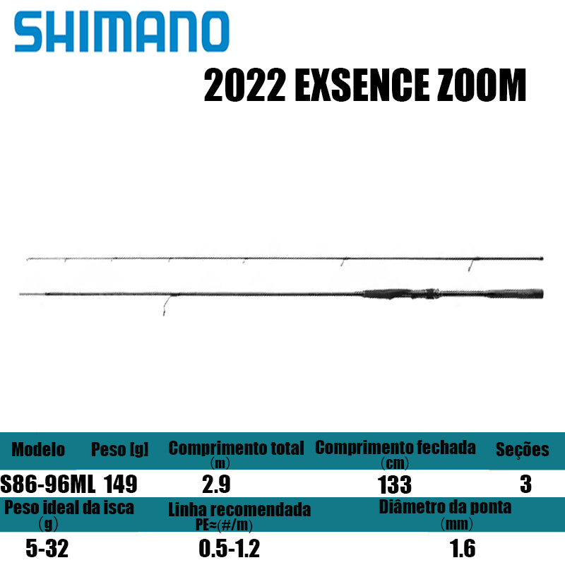 SHIMANO 2022 EXSENCE ZOOM S86-96ML para molinetes de pesca