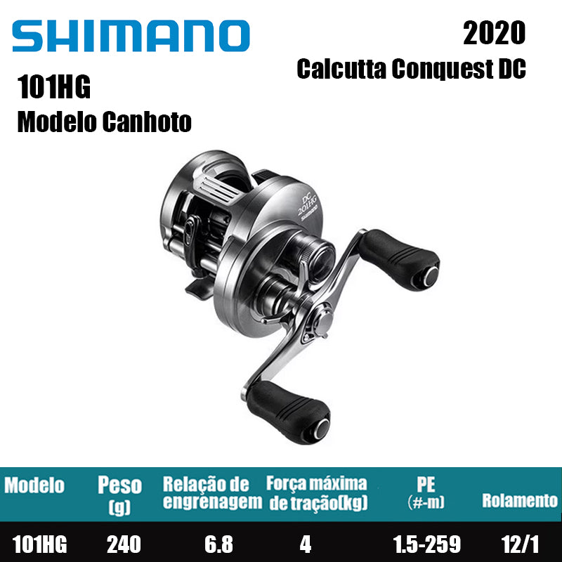 SHIMANO 2020 Calcutta Conquest DC 101HG Modelo Canhoto