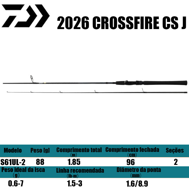 DAIWA 2026 CROSSFIRE CS J S61UL-2 para molinetes de pesca