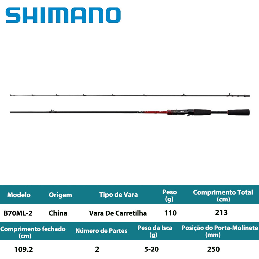 SHIMANO2026 Majestic+ B70ML-2 Vara De Carretilha